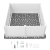 Dogs Whelping Box, 60 x 60 x 24 inch, Plastic PVC Puppies Playpen with Height Adjustable Door and Washable Pee Pad