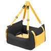 Dog Car Seat, Waterproof Dog Booster Seat for Car with Side Handles and A Storage Pocket, Clip-On Safety Leash and PP Cotton Filling