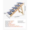 Wood Pet Stairs, 5-Step Dog Stairs for Beds, Sofa & Cars, 150lbs Load Capacity, Floded Flat Design