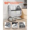 Electric Lift Dog Washing Station, 50Inch Professional Stainless Steel Pet Grooming Tub w/ Non-Slip Drain Board
