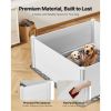 Dogs Whelping Box, 60 x 60 x 24 inch, Plastic PVC Puppies Playpen with Height Adjustable Door and Washable Pee Pad