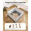 Dogs Whelping Box, 60 x 60 x 24 inch, Plastic PVC Puppies Playpen with Height Adjustable Door and Washable Pee Pad