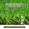 Artifical Grass, 3 x 5 ft Rug Green Turf, 1.38" Fake Door Mat Outdoor Patio Lawn Decoration, Easy to Clean with Drainage Holes