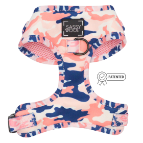 Adjustable Harness (Color: Pink Camopaws, size: small)
