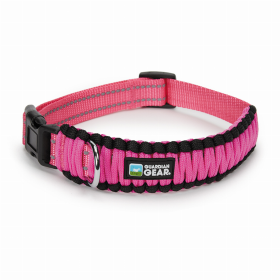 GG Reflective Paracord Collar (Color: pink, size: large)
