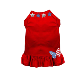 The Star-Spangled Sweetheart Dog Dress (size: L)
