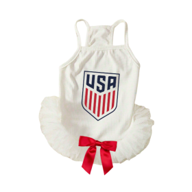 The Stars & Stripes Sweetheart Tutu Dog Dress (size: L)