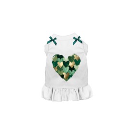 Ivory Mosaic Heart Dress (Color: Ivory, size: M)