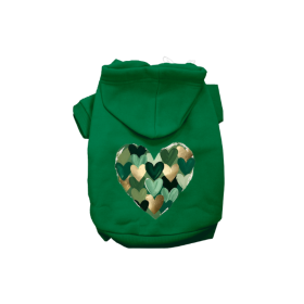 Emerald Mosaic Heart Hoodie (Color: Green, size: XS)