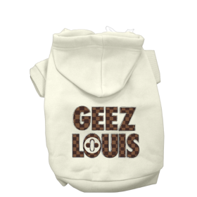 Geez Louis Dog Hoodie (Color: White, size: XS)