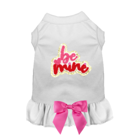 Be Mine Darling Dog Dress / Shirt (Color: White, size: medium-m)