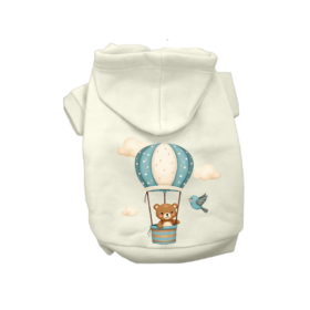 Up, Up & Away Balloon Adventure Hoodie (Color: White, size: M)