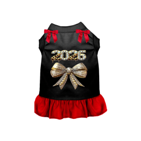 Golden Luxe New Year Dress (Color: Black, size: 2XL)