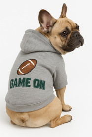 Game On Athletic Dog Hoodie (Color: gyay, size: XL)