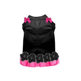 Midnight Fleur Pink Ruffle Dress (Color: Black, size: 2XL)