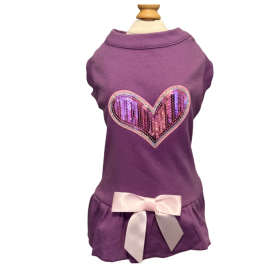 Pink Stardust Heart Dress (Color: Purple, size: XXL)