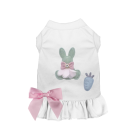 Pastel Bunny & Carrot Garden Dress (Color: Brown, size: L)