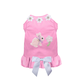 Springtime Bunny Garden Dress (Color: White, size: L)