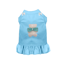 Classic Teddy Bow Dress (Color: Sky Blue, size: L)