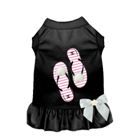 My Favorite Fuzzy Flip Flops Dog Dress (Color: Black, size: medium)