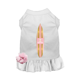 Aloha Surf Dog Dress (Color: White, size: 2X Large)