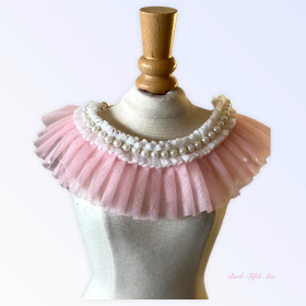 Pearl Neck Ruff (Color: pink, size: small)