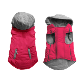 Reversible Hooded Coat (Color: pink, size: small)