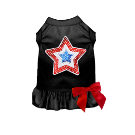 Sequin Star Dress/Tee (Color: Black, size: X Large)