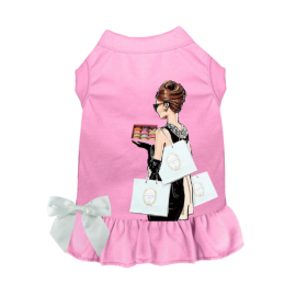 Sniffany & Macaroons, Please- Dog Dress (Color: pink, size: X Small)