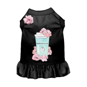 Sniffany and Coffee Dog Dress (Color: Black, size: X Large)