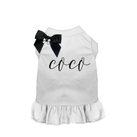 Fancy Coco Dog Dress (Color: White, size: large)