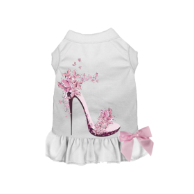 Floral Spring Stiletto Dress (Color: White, size: 2X Large)
