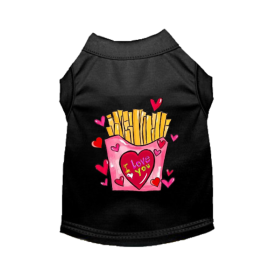 French Fries are My Valentine Dog (Color: Black, size: small)