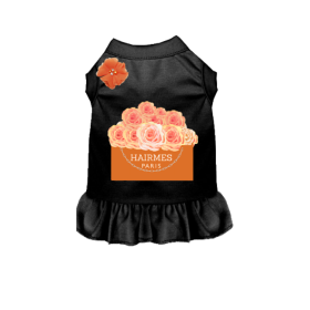 Hairmes Flowers Dog Dress (Color: Black, size: X Large)