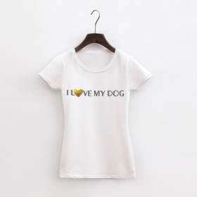 I Love My Dog/ I love My Mum (Color: White, size: medium)