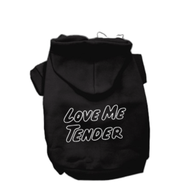 Love Me Tender- Dog Hoodie (Color: Black, size: large)