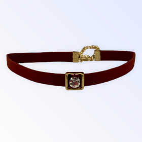 Burgundy Buckle Necklace (size: medium)