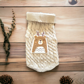 Antler Bear Knit Sweater- Dog Sweater (size: XL)