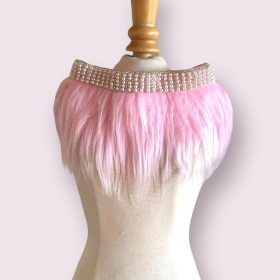 Furry Glam Neck Collar Wrap (size: M)