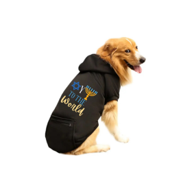 Oy, To The World- Dog Hoodie (Color: Cream, size: large)