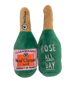 Woof Clicquot Rose' Champagne Bottle Plush Toy (size: XL)