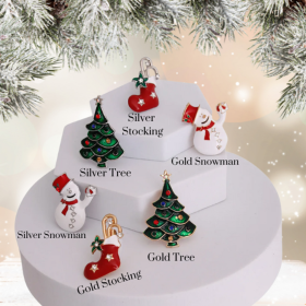 Holiday Brooch Pins (Color: Snowman Silver)