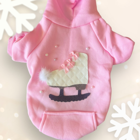 Quilted Ice Skate Dog Hoodie (size: L)