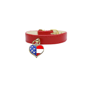 Patriotic Charm Dog Collar (Color: White, size: 10)