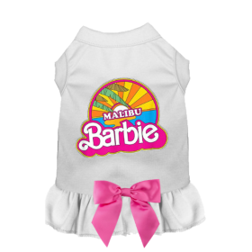 Malibu Barbie Sunset Dog Dress (Color: White, size: L)