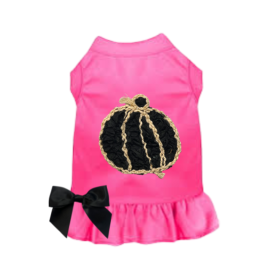 Chiffon Rose Halloween Pumpkin Dress (Color: pink, size: small)