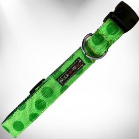 Polka Dot Dog - Monotone Collars (Color: Green, size: S 3/4" width fits 10-14" neck)