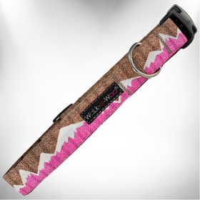 Snowcap Mountain Dog Collars (Color: Pink Snowcap Mtn, size: S 3/4" width fits 10-14" neck)