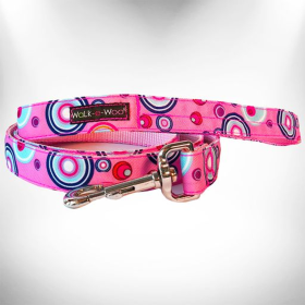 Martini Dog Leads (Color: pink, size: REGULAR Lead 1" width- 5' length)