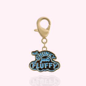 "Not Chunky Just Fluffy" Dog Collar Charm (Color: GOLD)